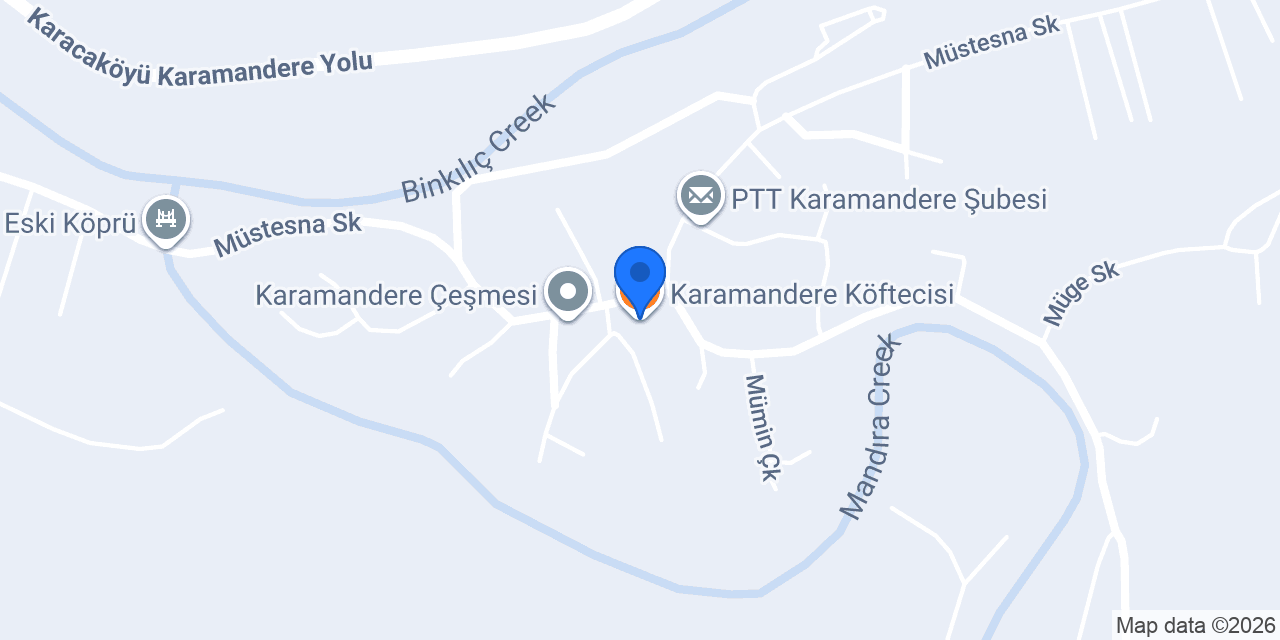 Karamandere Köftecisi konumu