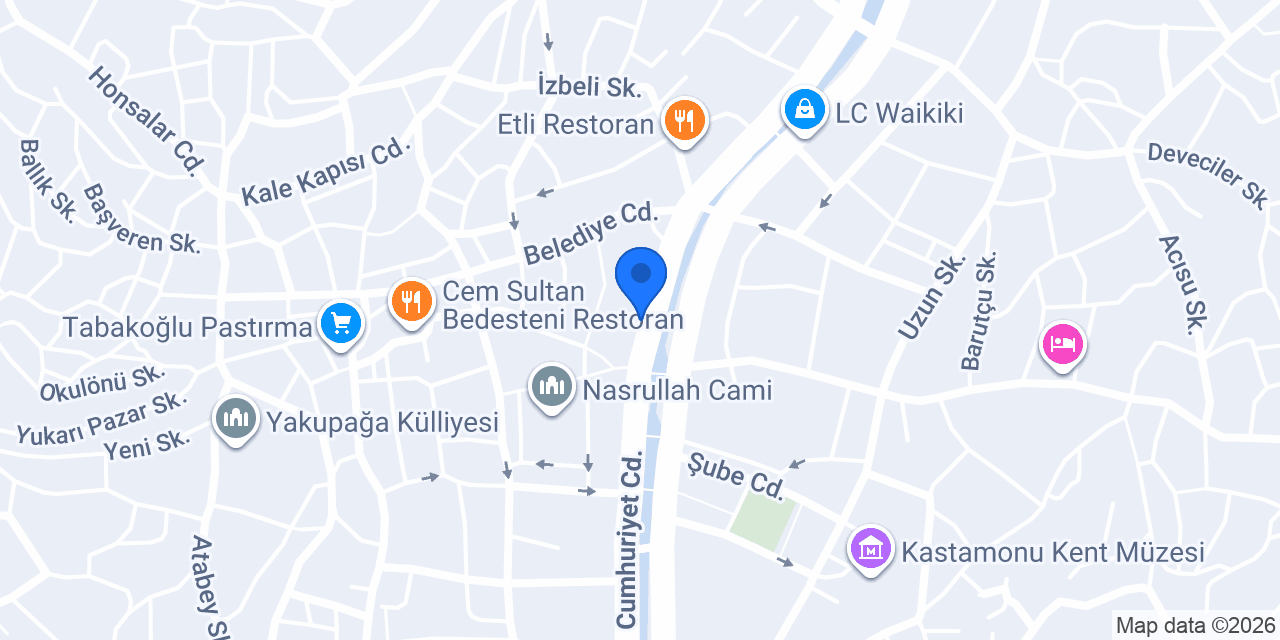 Türkiye Finans Kastamonu Şubesi konumu