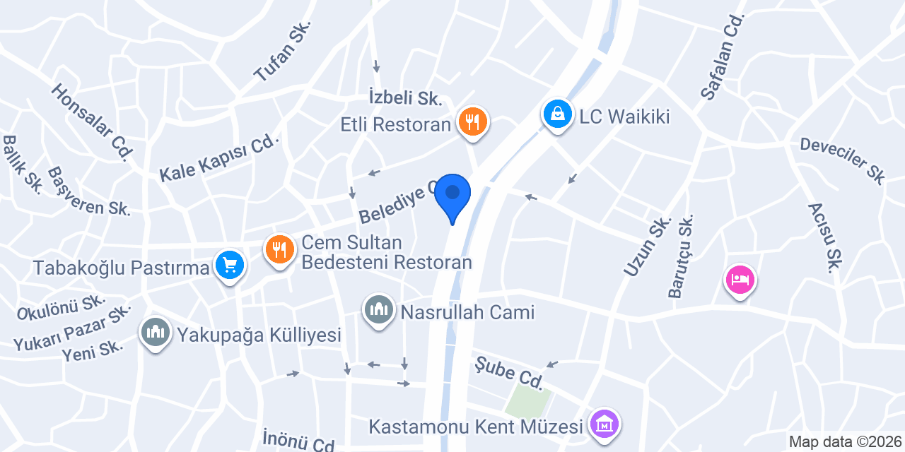 Şekerbank Kastamonu Şubesi konumu