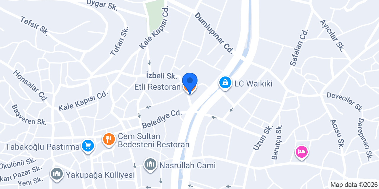 Etli Restoran konumu