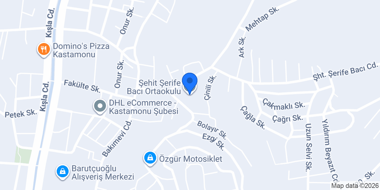 Şehit Şerife Bacı Ortaokulu konumu