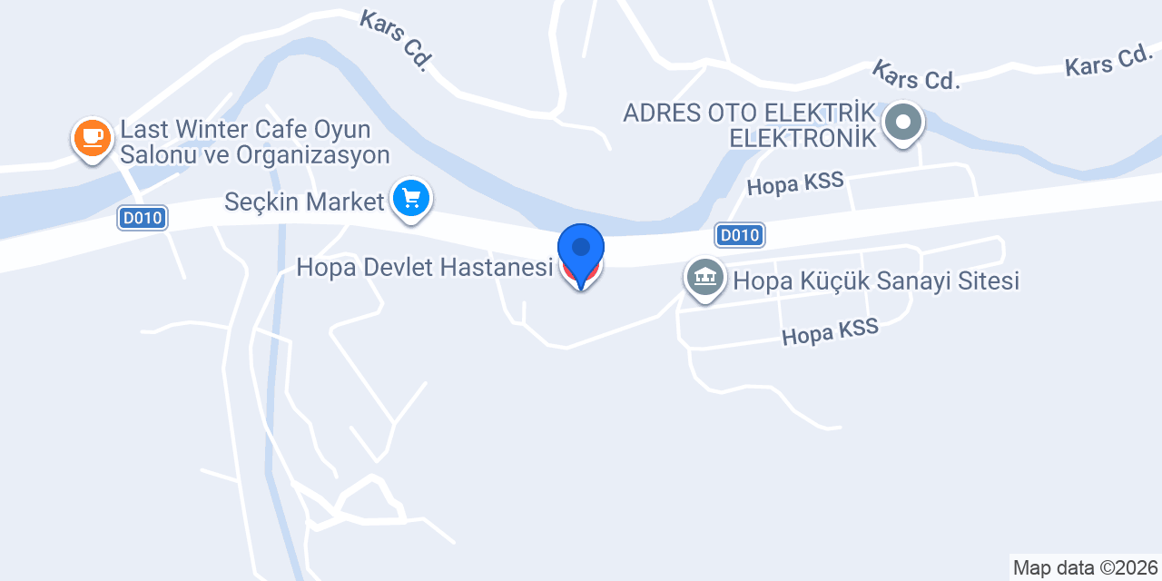 Hopa Devlet Hastanesi konumu