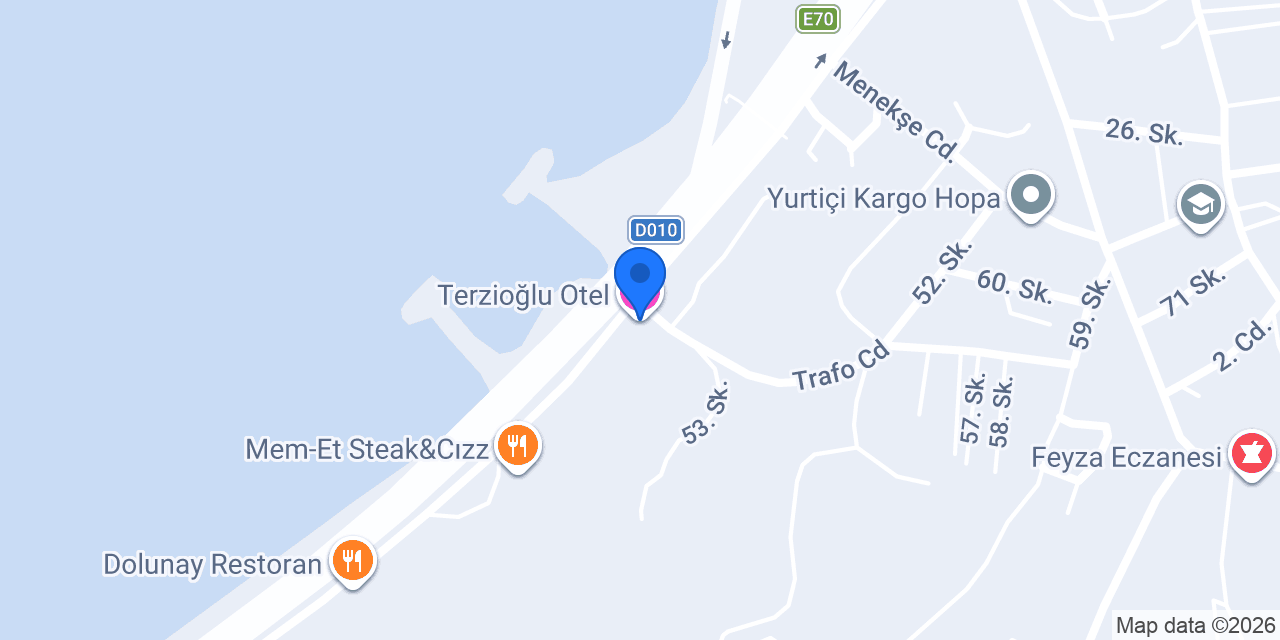 Terzioğlu Otel konumu