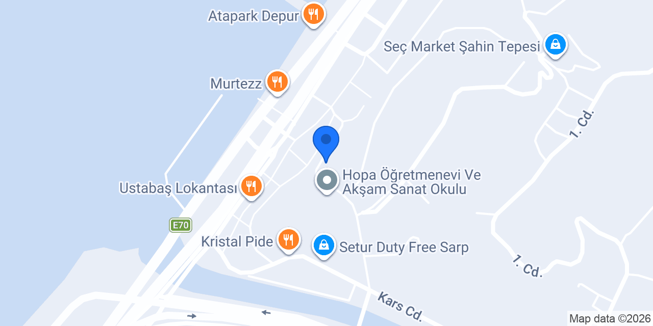 ÖZEL Hopa HEDEF Sürücü Kursu konumu