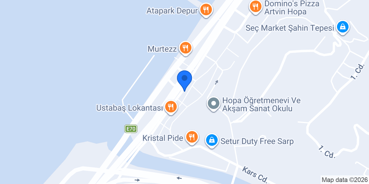 Bi'Kahve Hopa konumu