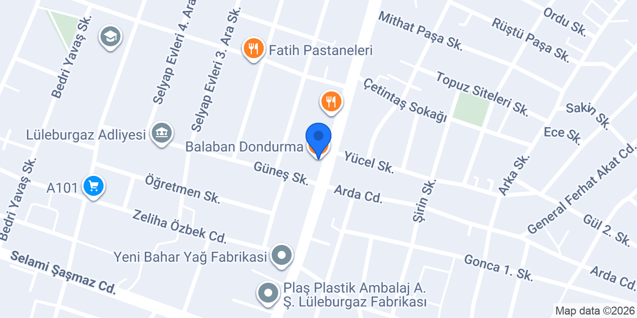 Balaban Dondurma konumu