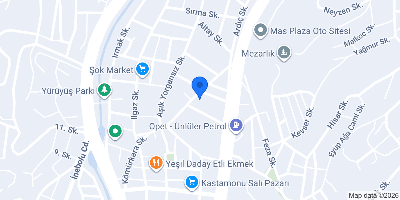 Kastamonu Ayyıldız Asansör konumu