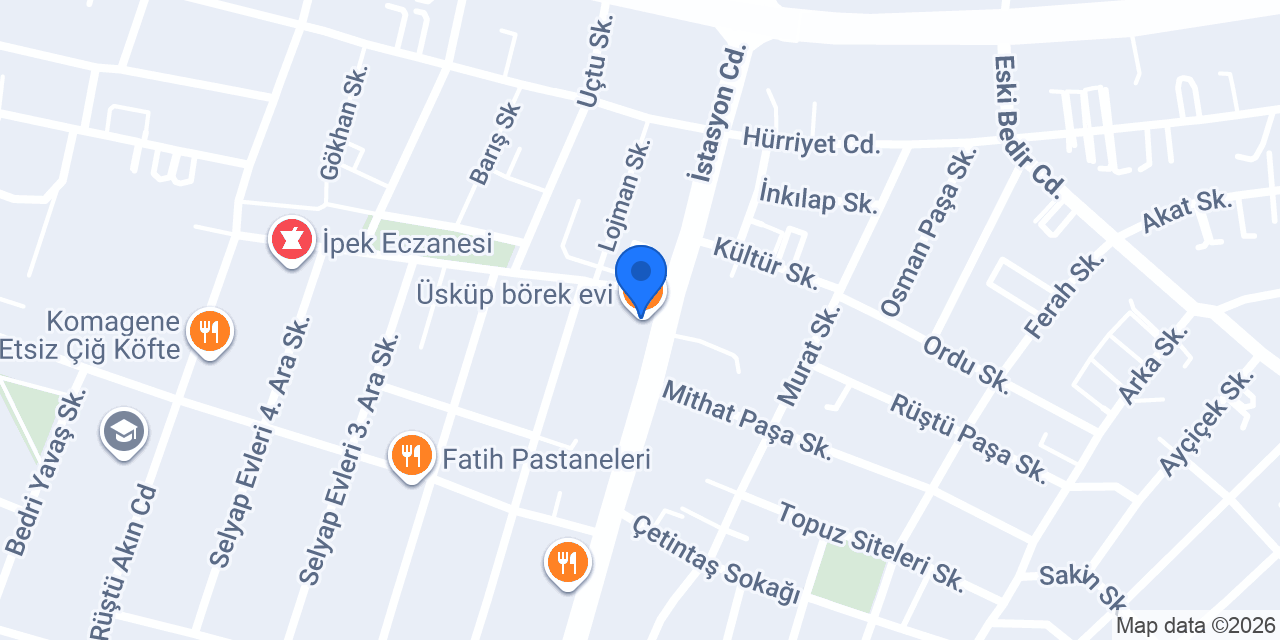 Üsküp börek evi konumu