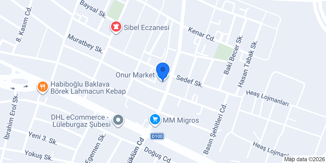 Onur Market konumu