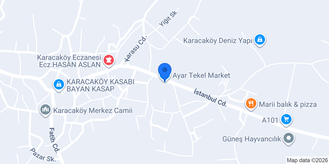 Ayar Tekel Market konumu