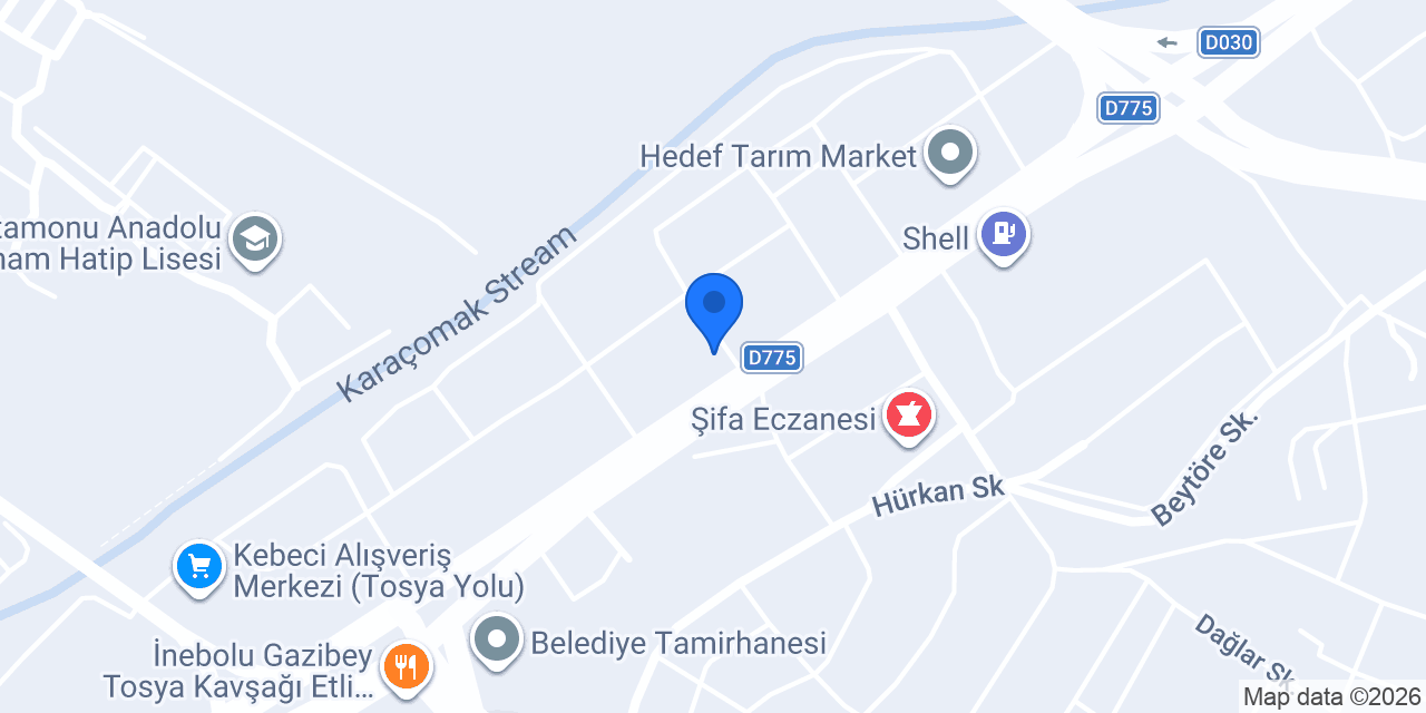 Özoğlu Otomotiv Erkunt Traktör Bayisi konumu