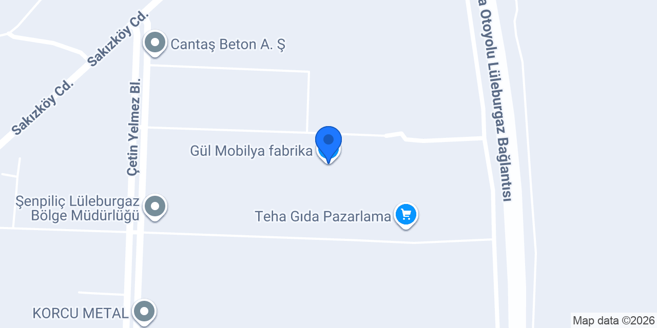 Gül Mobilya fabrika konumu
