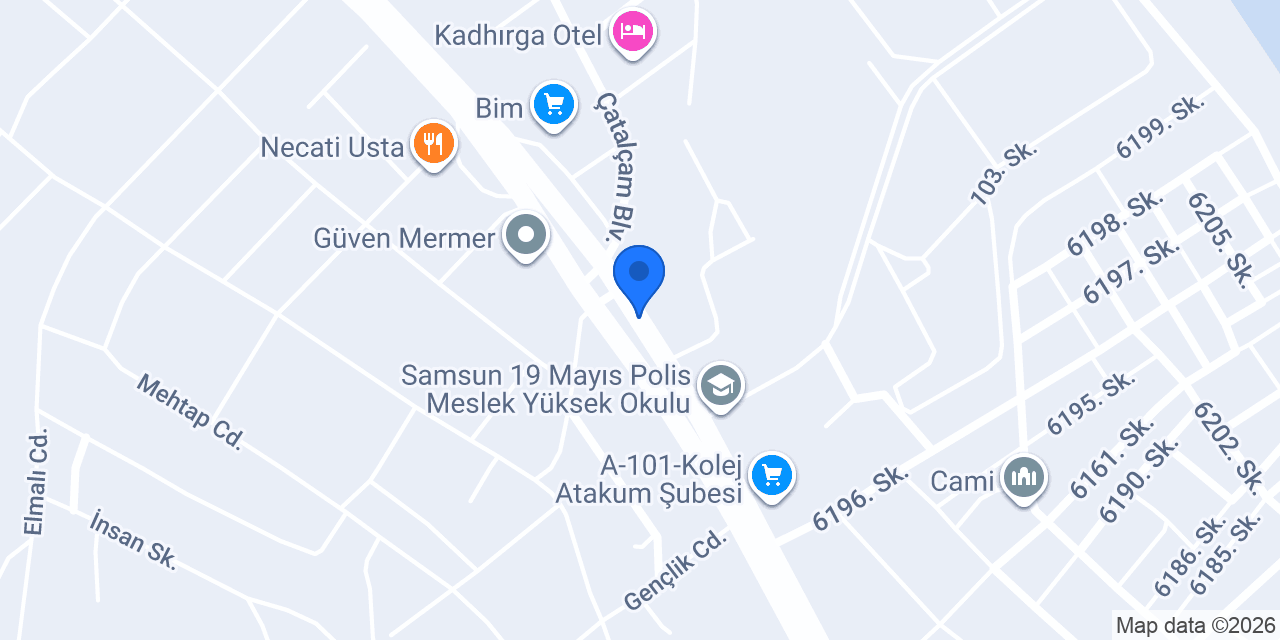 Samsun Turizm Haritası konumu