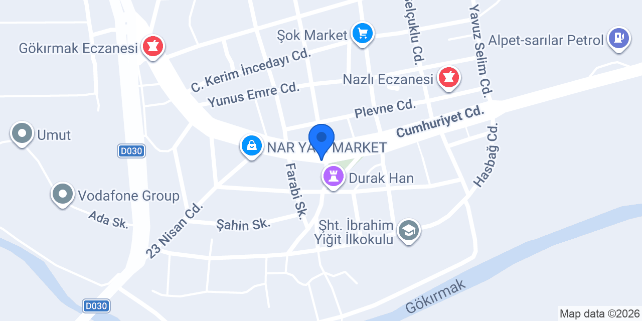 Öz Durağan Pide ve Pizza konumu