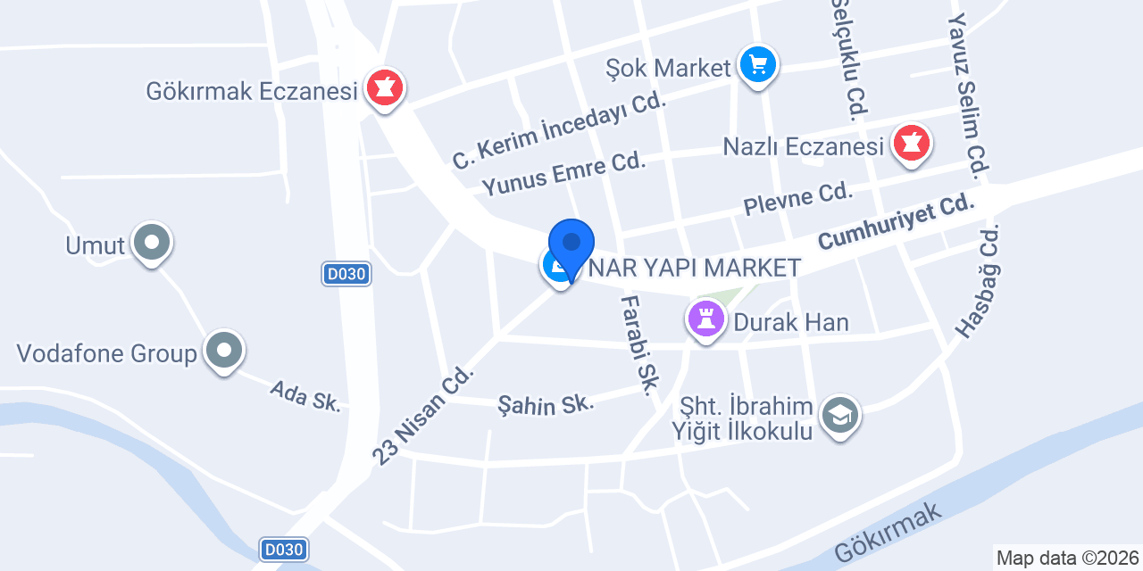 Halkbank Durağan Şubesi konumu