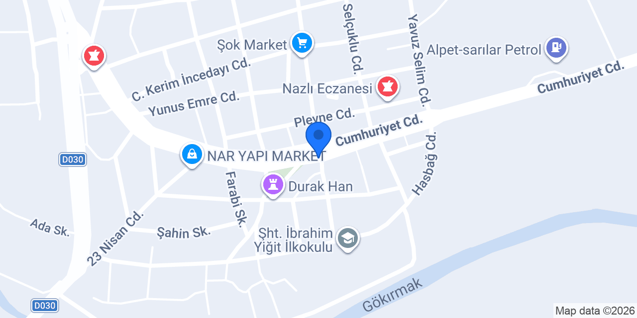 Hercan Sigorta Durağan Şubesi konumu