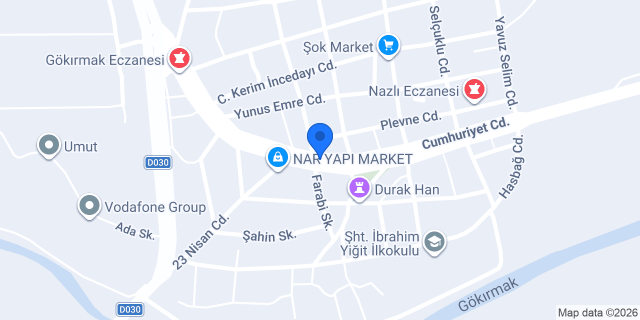 Ziraat Bankası Durağan/Sinop Şubesi konumu