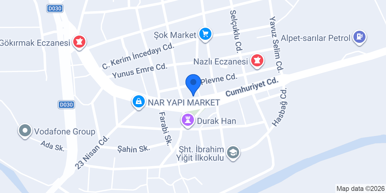 Kalender SM Çiğköfte konumu