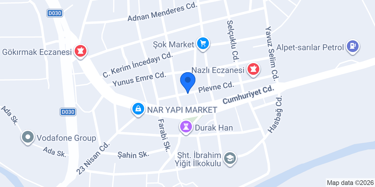 Gökırmak Veteriner Kliniği konumu