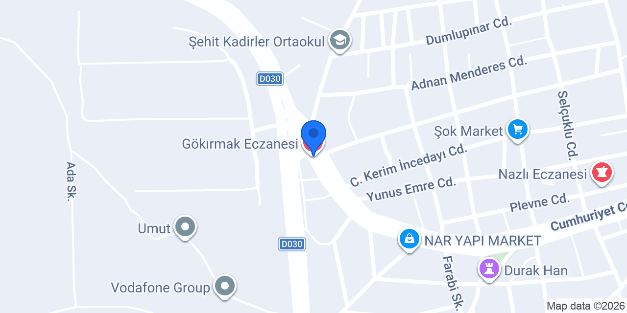 Gökırmak Eczanesi konumu