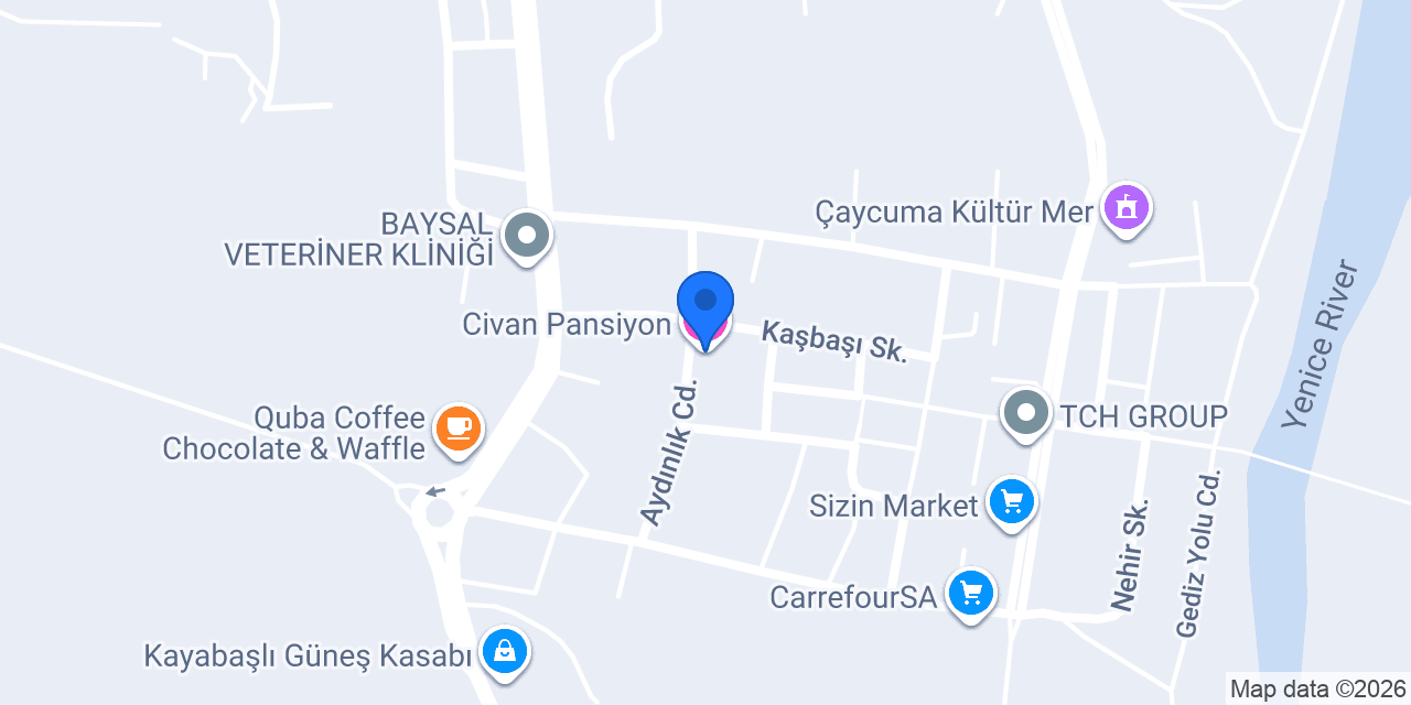 Civan Pansiyon konumu