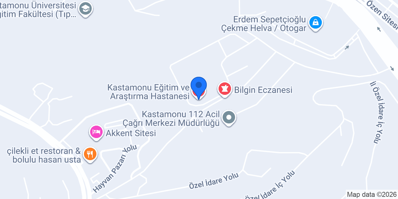 Kastamonu Eğitim ve Araştırma Hastanesi konumu