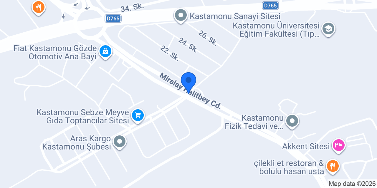 Ünlü Kastamonu forklift kiralama ve büfe konumu