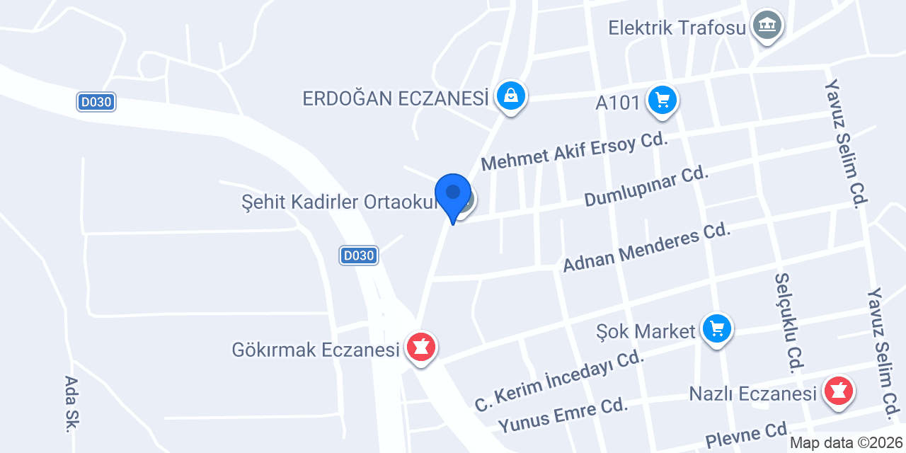 Şehit Kadirler İlkokulu konumu