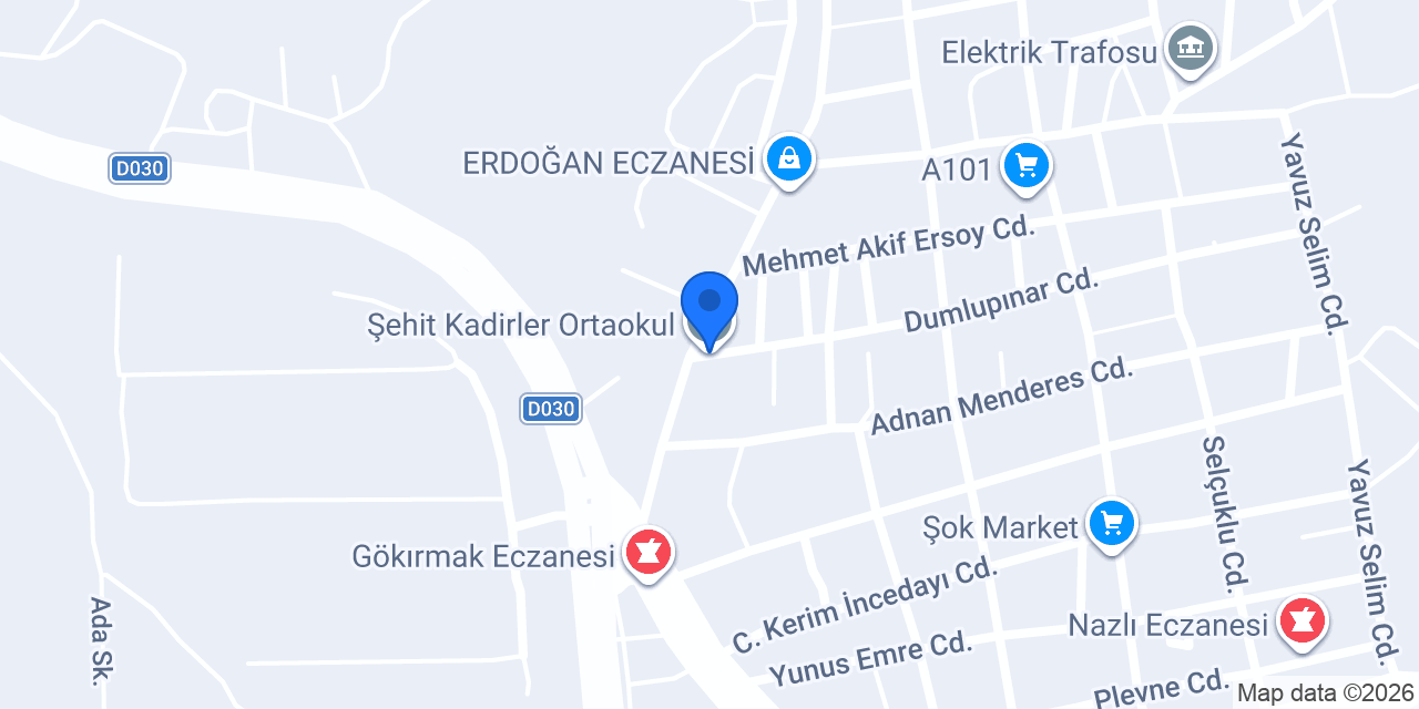 Şehit Kadirler Ortaokul konumu