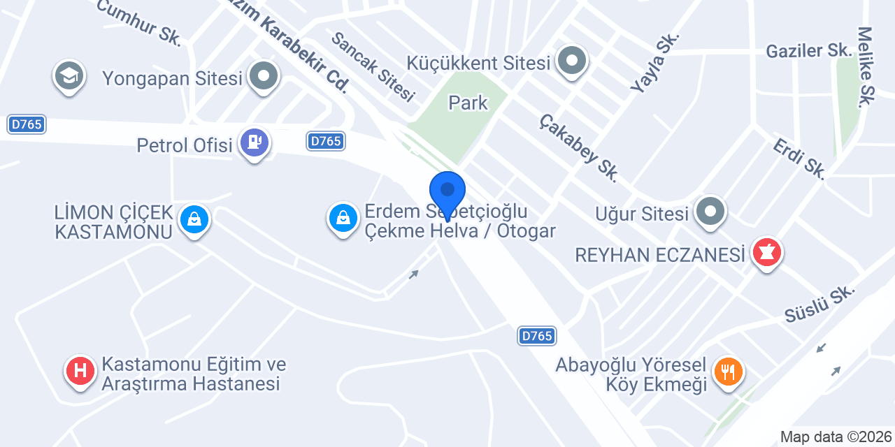Kastamonu Otobüs Terminali konumu