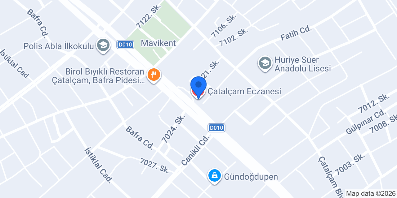Çatalçam Eczanesi konumu