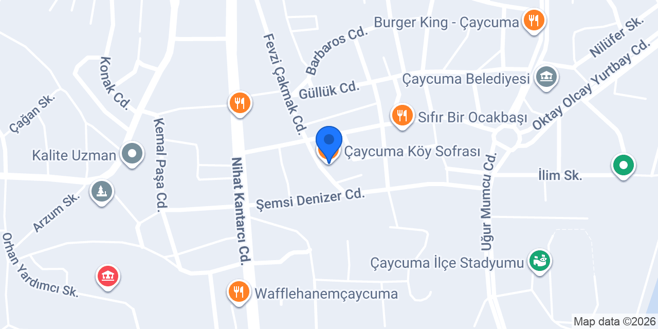 Çaycuma Köy Sofrası konumu
