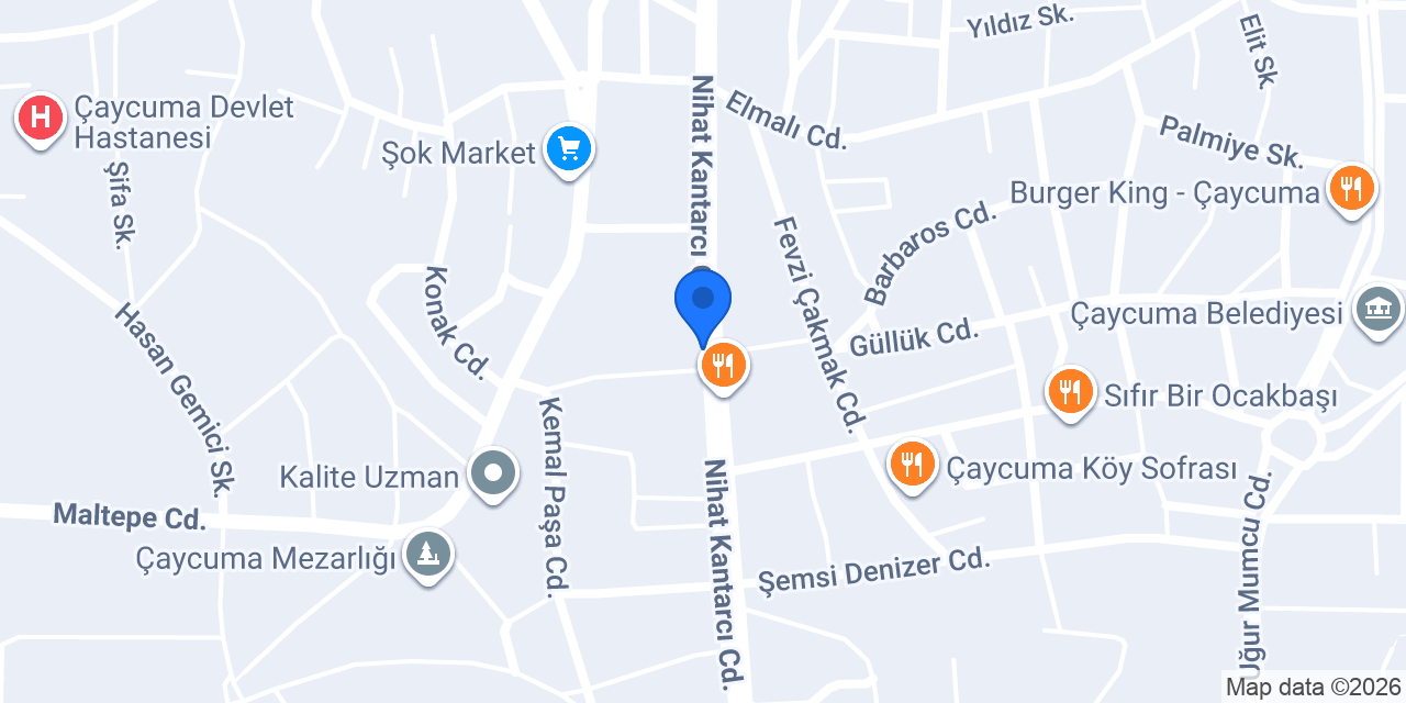 Çaycuma Napoli Pizza konumu