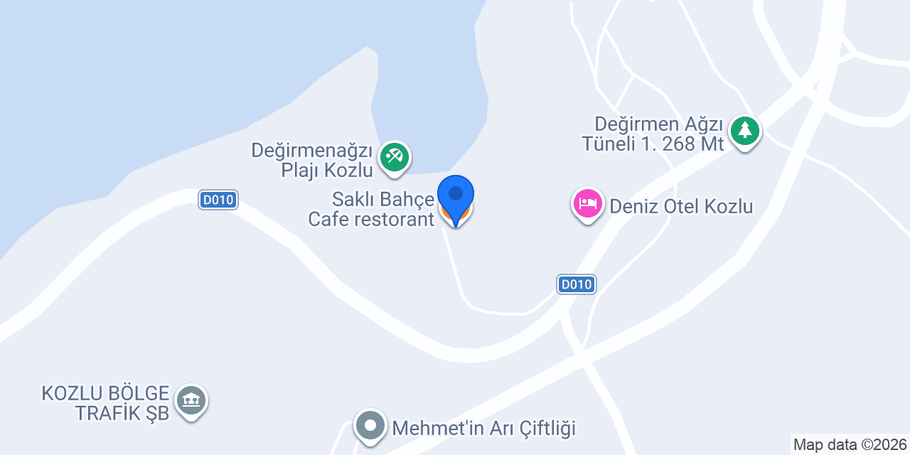 Saklı Bahçe Cafe restorant konumu