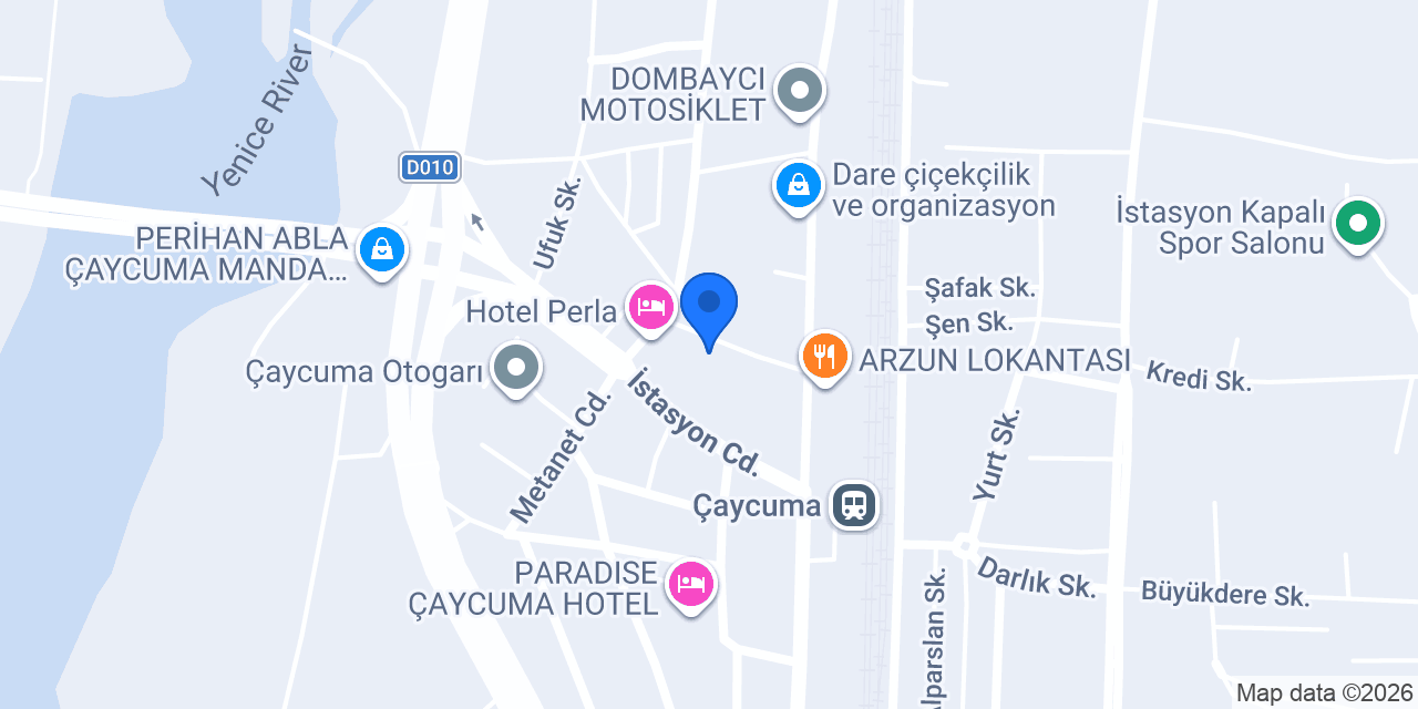 Çaycuma Pembe Köşk Pansiyon konumu