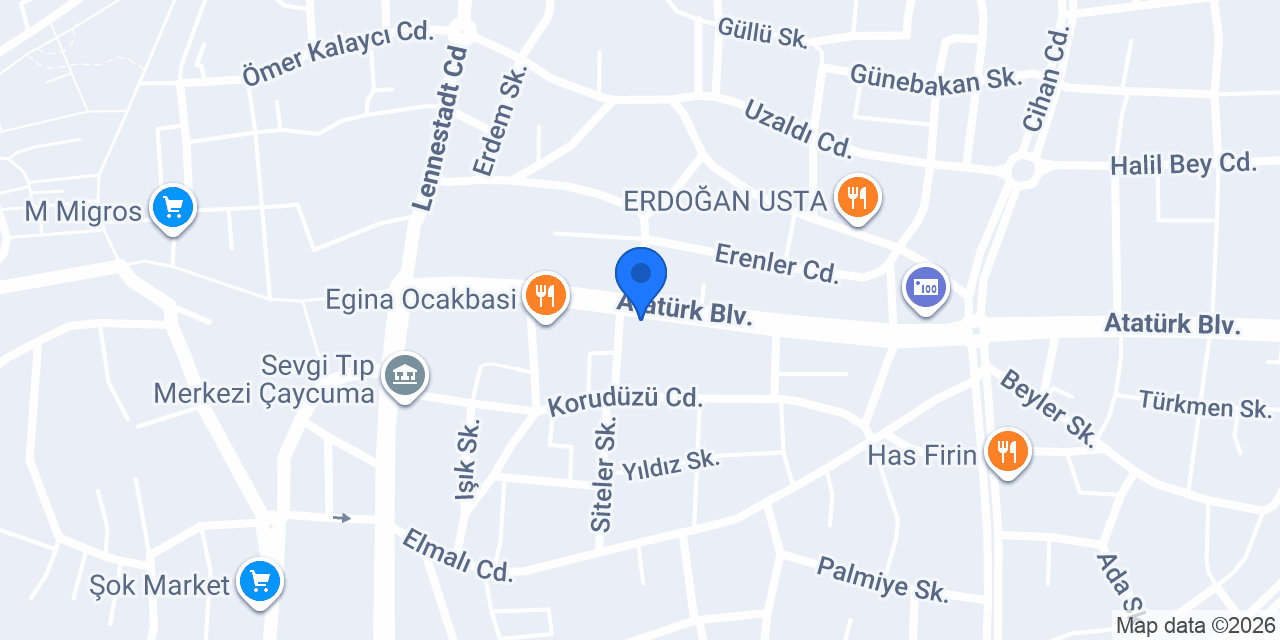 DenizBank Çaycuma Şubesi konumu