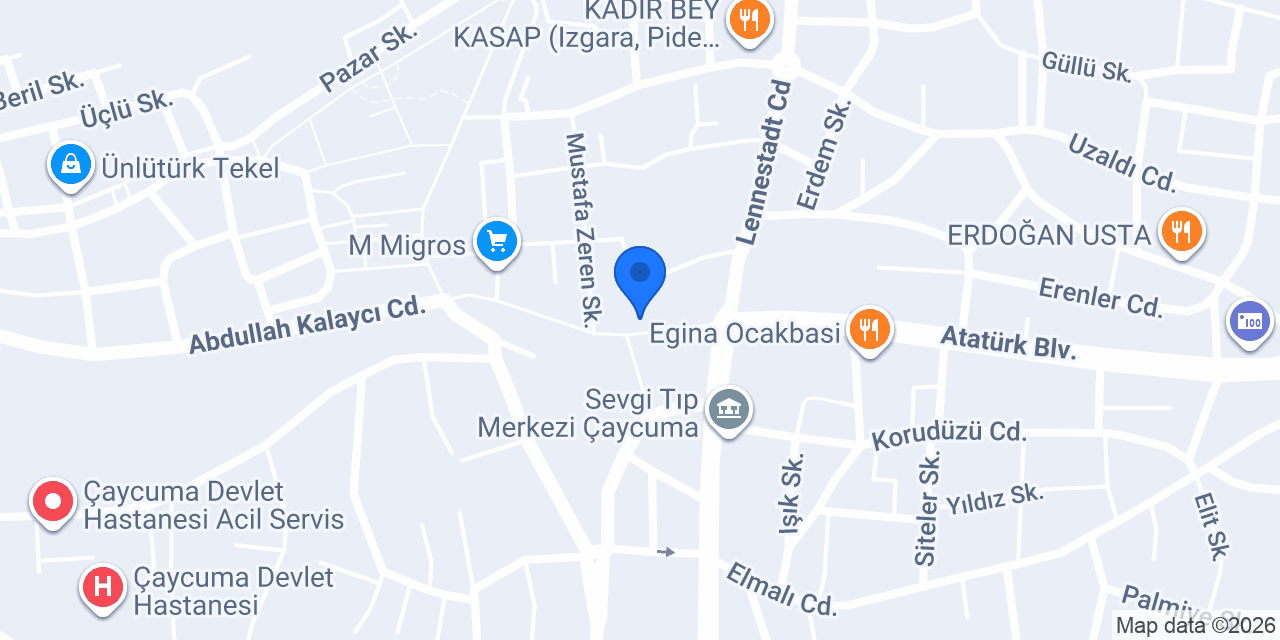Çaycuma Diş hekimi H. Ümit MAMATOĞLU konumu
