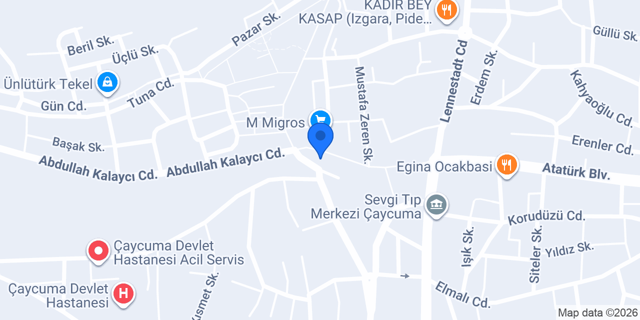 Özel Çaycuma Sürücü Kursu konumu