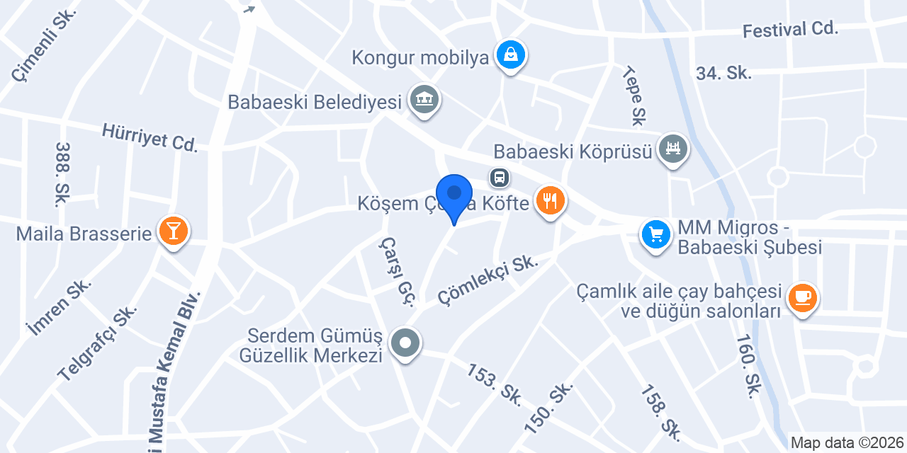 Köşem Bakery konumu