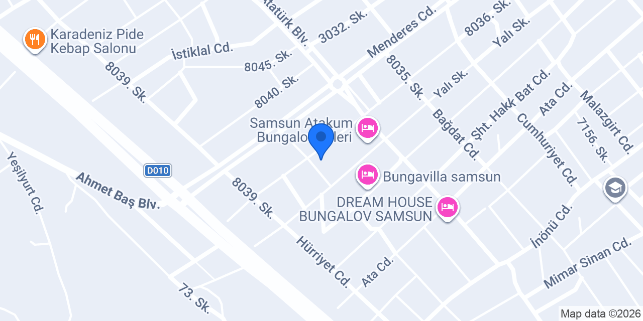 Samsun Atakum Domes Bungalov konumu