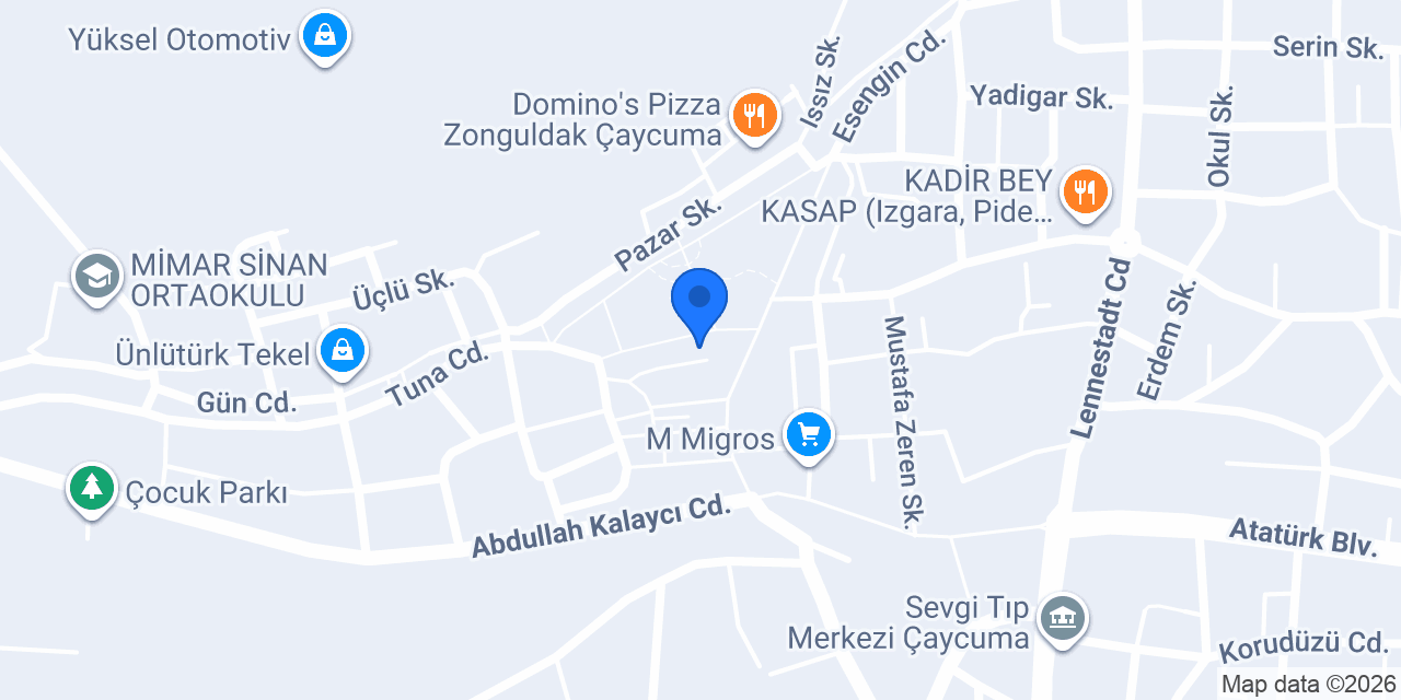 Çaycuma Öğretmenevi konumu