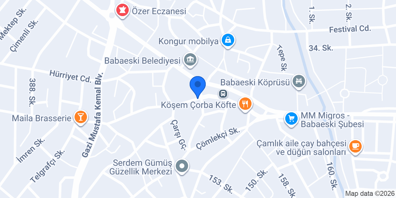 Babaeski Otel Balkan konumu