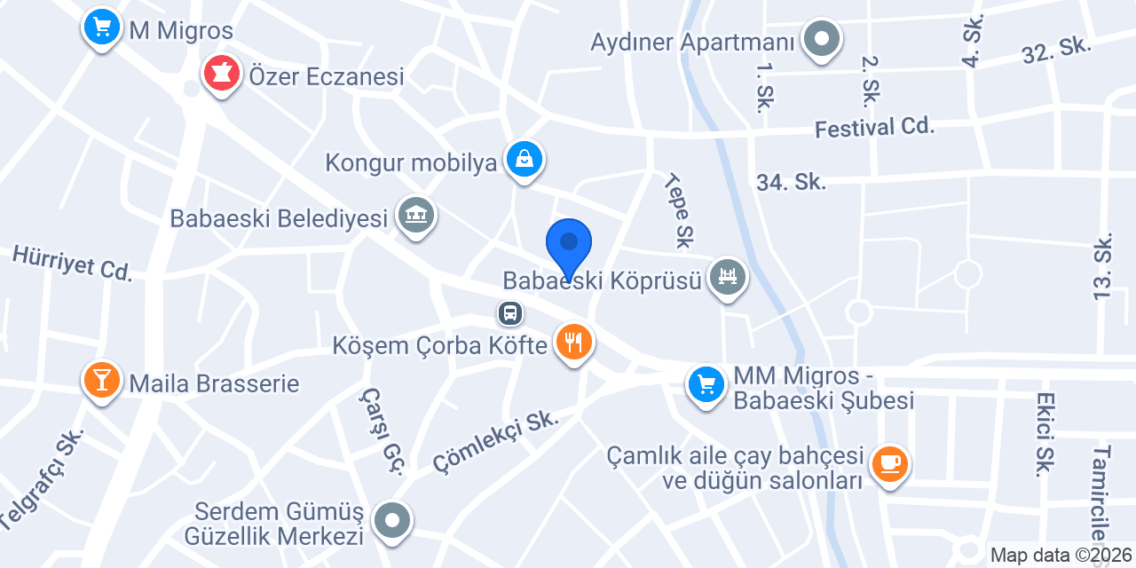 Şekerbank Babaeski Şubesi konumu