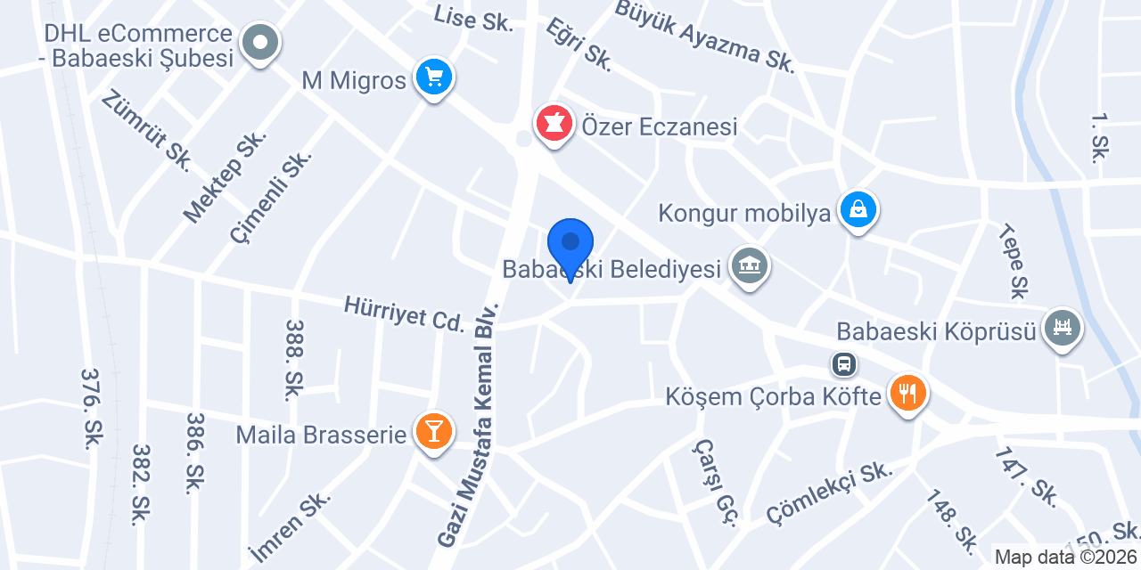 Babaeski Kitabevi konumu