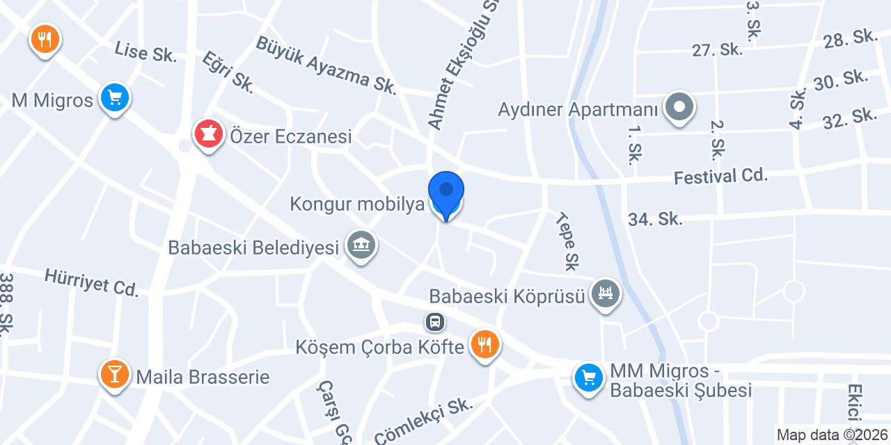 Kongur mobilya konumu