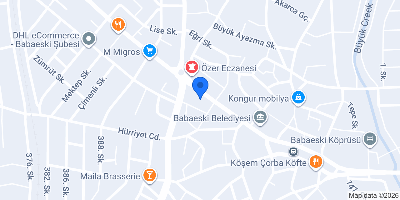 Babaeski İlçe Nüfus Müdürlüğü konumu