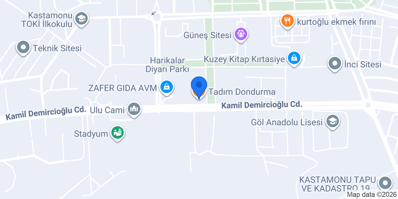 Tadım Dondurma konumu