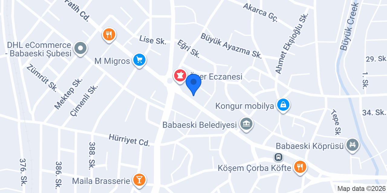 Beşyıldız Mobilya konumu