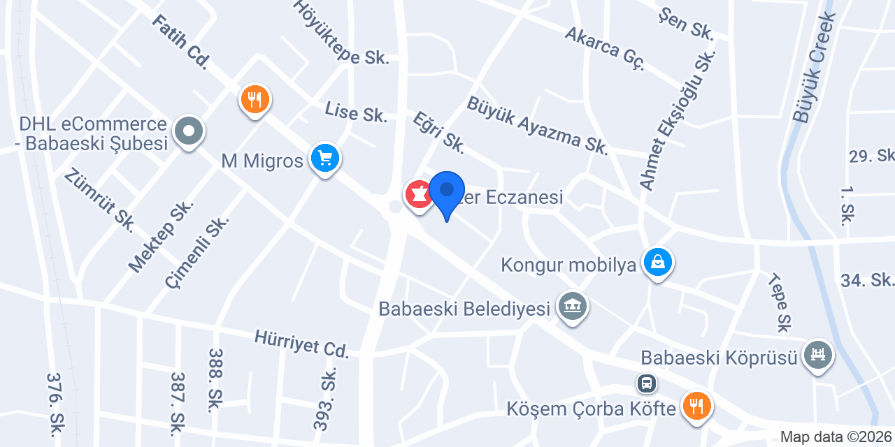 Sürat Kargo Babaeski Şube konumu