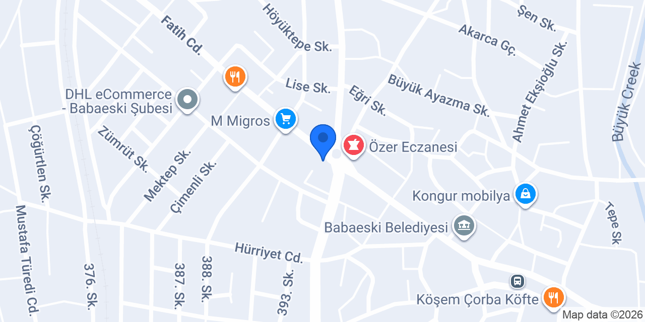 Babaeski Adliyesi konumu